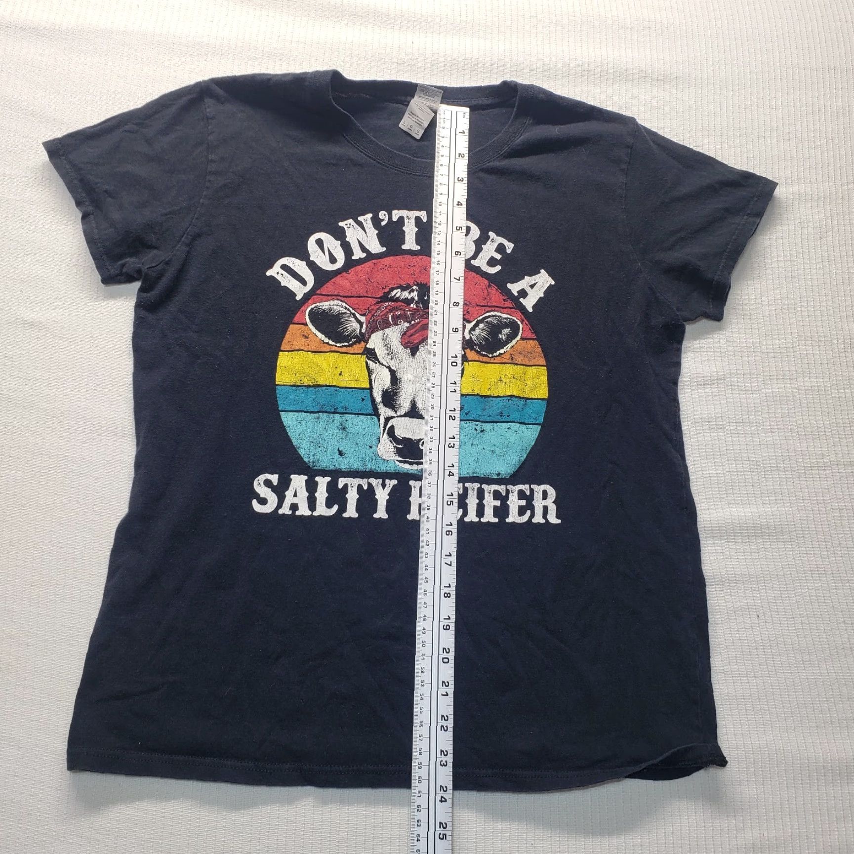 Vintage Don't Be a Salty Heifer Cow Tee T-Shirt Short Sleeve Adult Women's L Large Black Shirt Funny Women Size L / US 10 / IT 46 - 6 Thumbnail