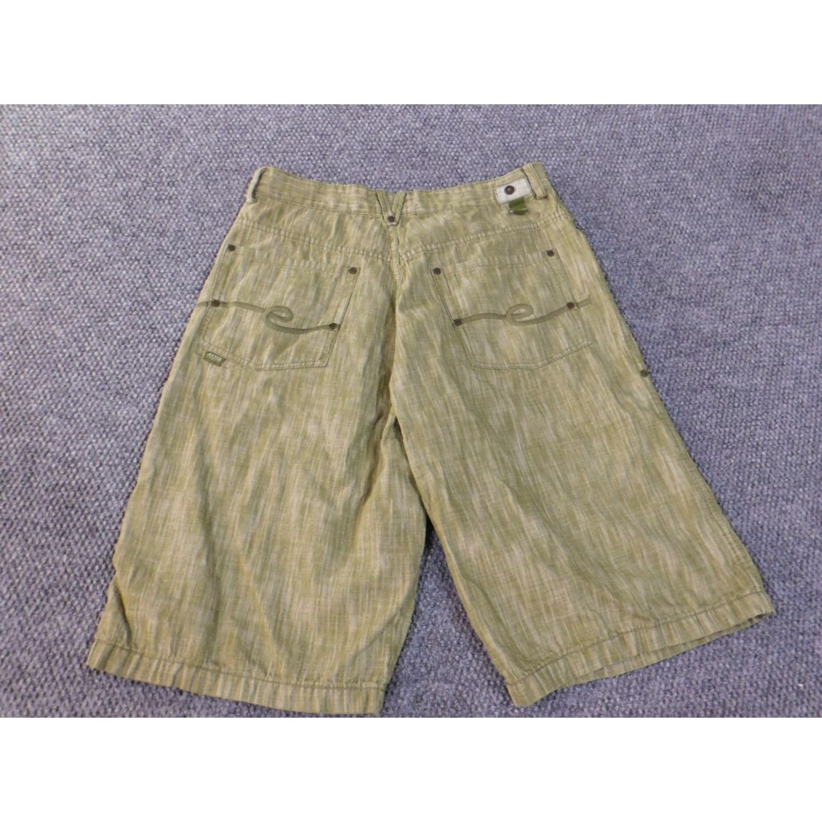 Enyce Enyce Denim Shorts 34 Green Vintage Retro Hip-Hop Men Regular 34 Cotton Zip Flat Front Logo" Size US 34 / EU 50 - 6 Thumbnail