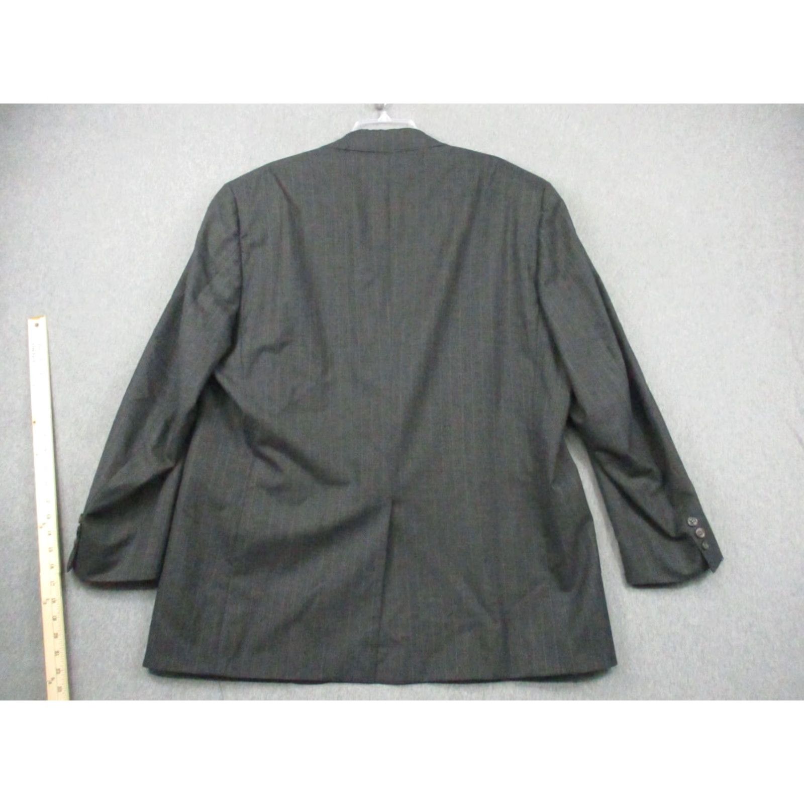 Brooks Brothers VINTAGE Brooks Brothers Blazer Jacket Men Wool Gray Pinstripe 50 Single-Breasted Two-Button Notch Lapel Regular Size Brooks Brothers Blazer Size 50R - 5 Thumbnail