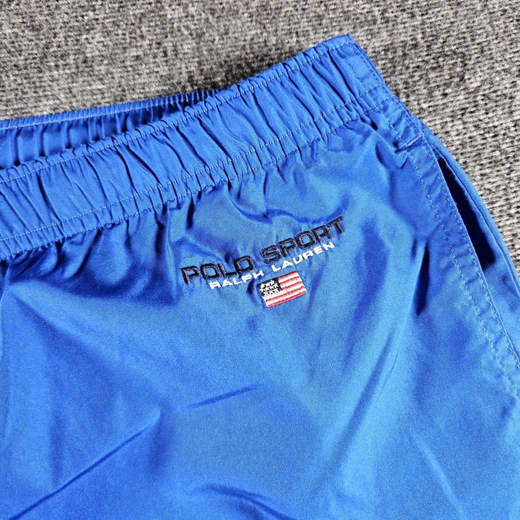 Polo Ralph Lauren Polo Sport Ralph Lauren Track Pants Mens L Blue Elastic Cuff Zip Pocket Tapered Leg 100% Polyester Athletic Activewear Regular Inseam 30in Vintage No Size US L / EU 52-54 / 3 - 2 Thumbnail
