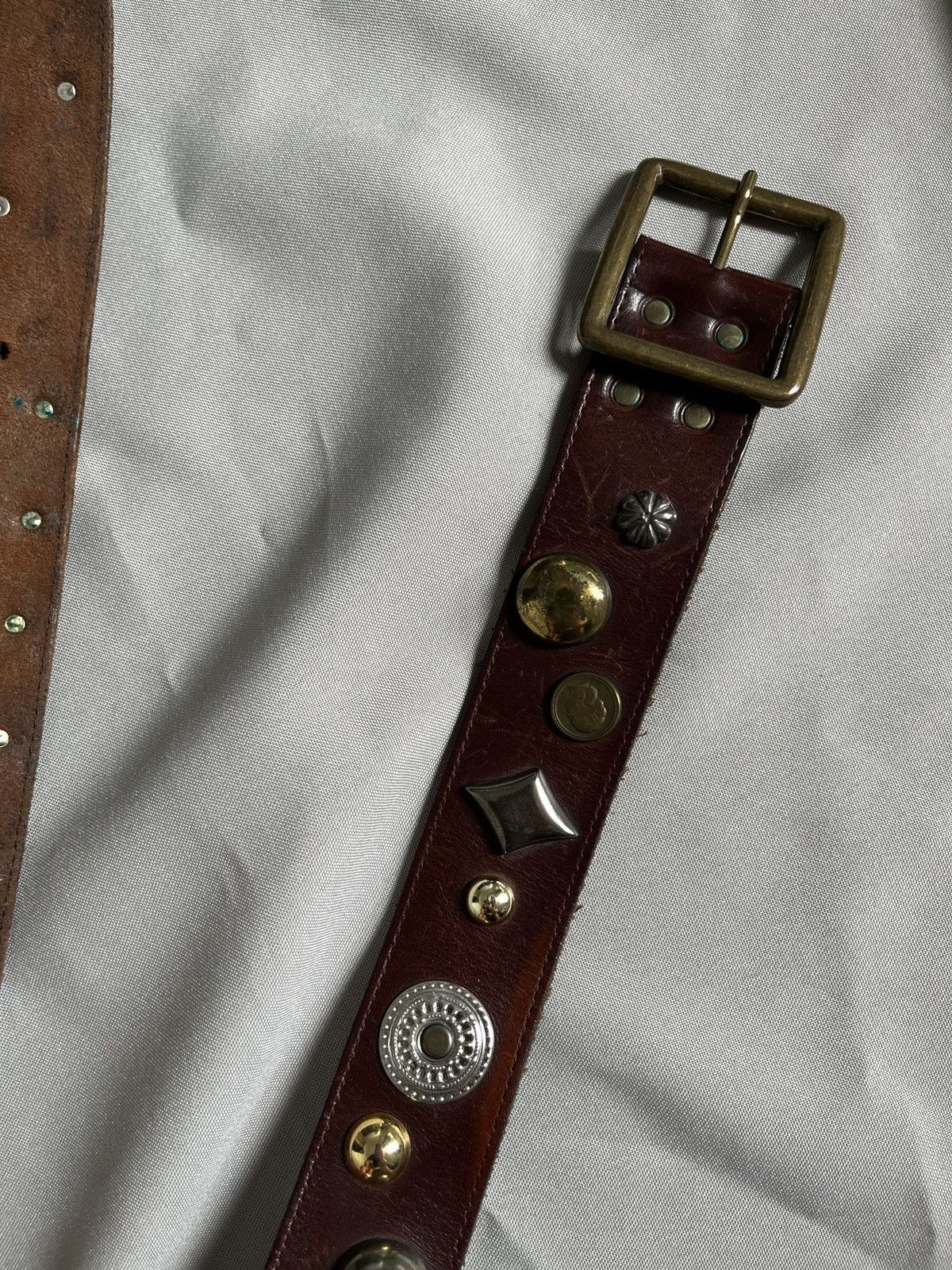 Cowboy Equipment Avant Garde Coins and Badges Leather Belt Size ONE SIZE - 19 Thumbnail