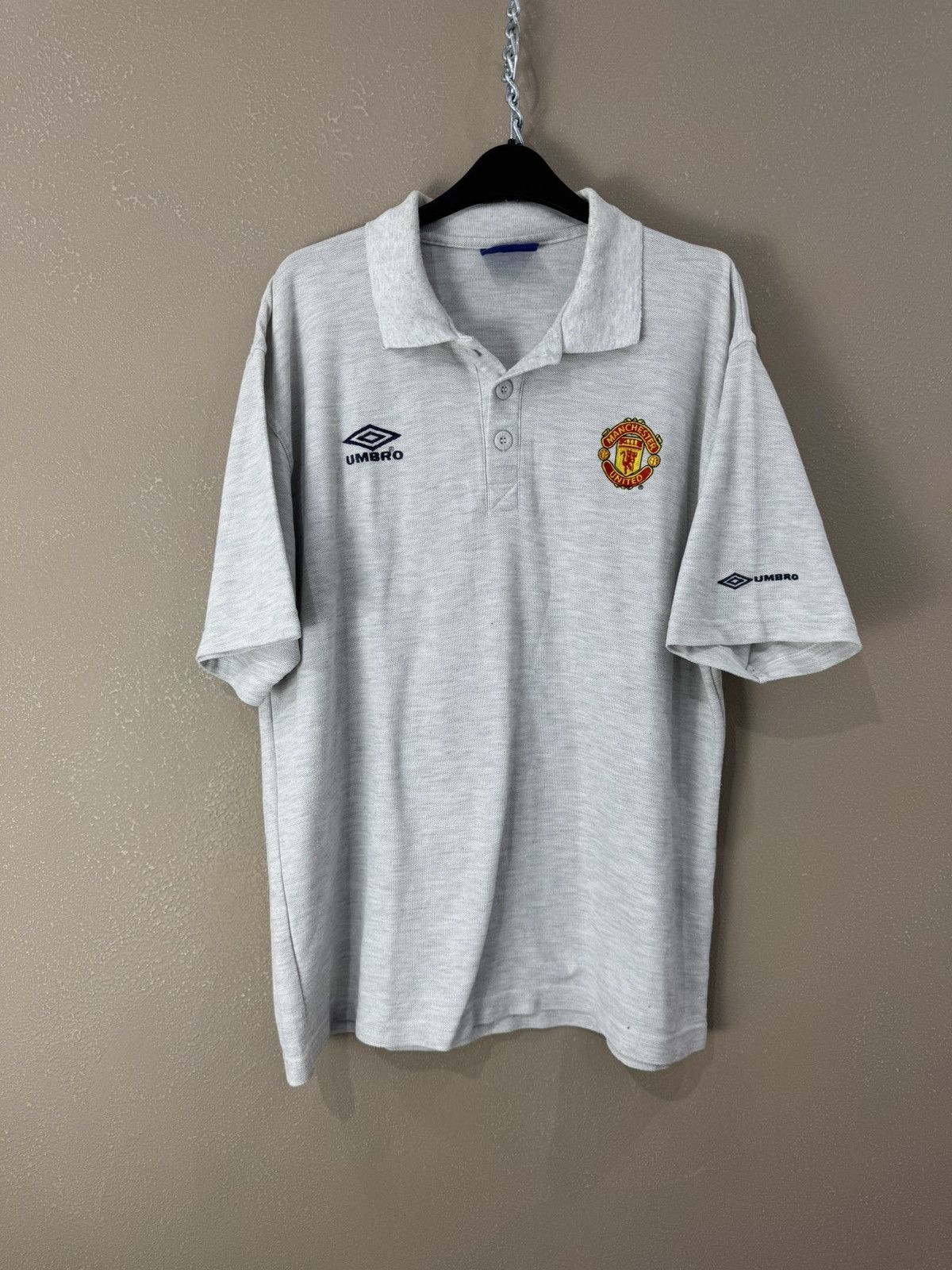 Umbro Manchester United 90S Polo Sz L jersey Shirt Soccer Football Size US L / EU 52-54 / 3 - 1 Thumbnail
