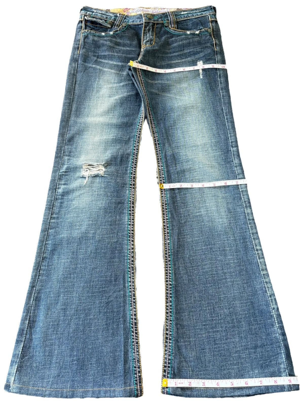 Hysteric Glamour Vintage Japanese Brand Distress Low Rise Flare Jeans Size 30" / US 8 / IT 44 - 8 Thumbnail