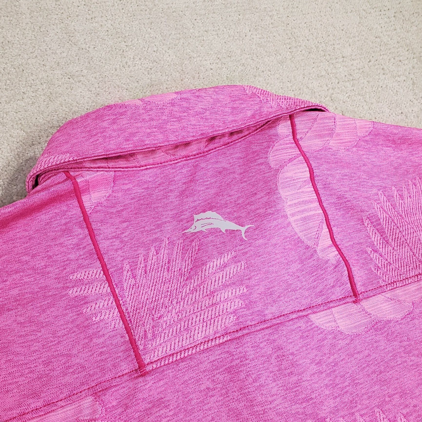 Tommy Bahama Tommy Bahama Polo Shirt Mens Large Pink Performance Stretch Floral Polo Shirt Size US L / EU 52-54 / 3 - 7 Thumbnail