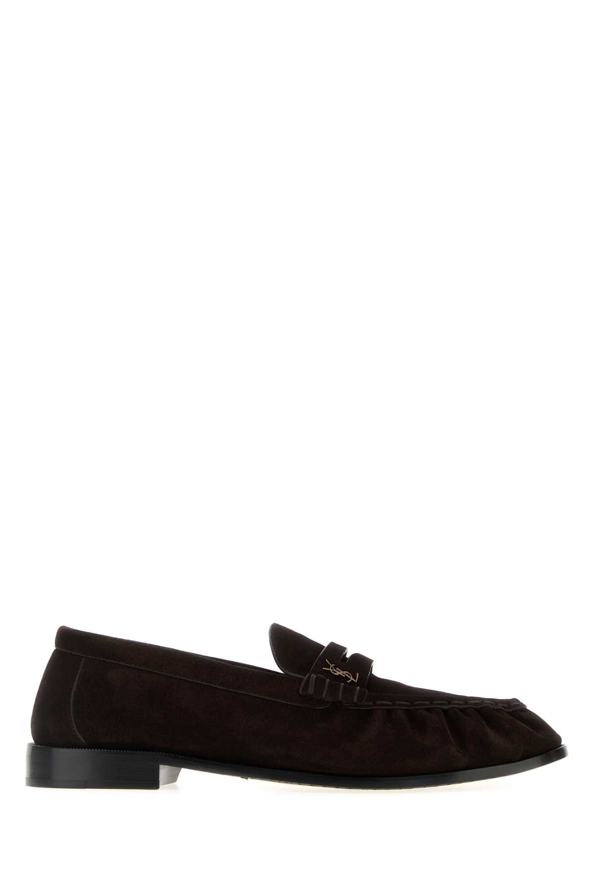 Saint Laurent Paris Dark Brown Suede Loafers Size US 11 / EU 44 - 1 Thumbnail