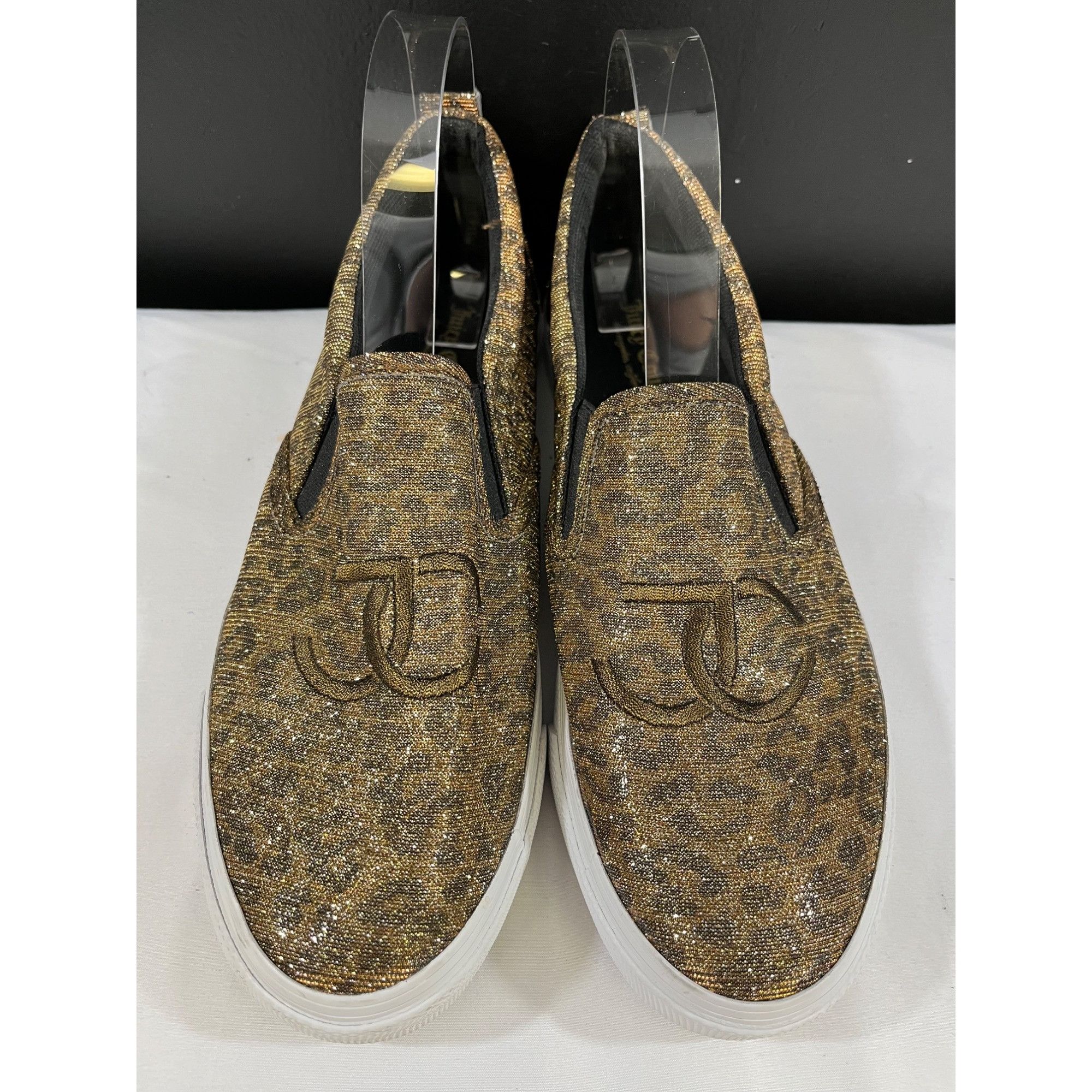 Juicy Couture Juicy Couture Congrats Womens Gold Glitter Leopard Slip Ons Size US 10 / IT 40 - 2 Thumbnail