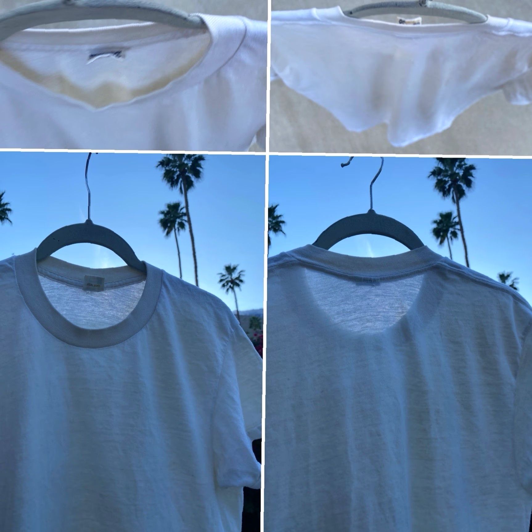 JCPenney VINTAGE JCPenney Blank White T-Shirt 38 USA 50/50 Fortrel Cotton Poly Short Sleeve Men's Shirt 1970s Rockabilly White fits Men Size US M / EU 48-50 / 2 - 6 Thumbnail