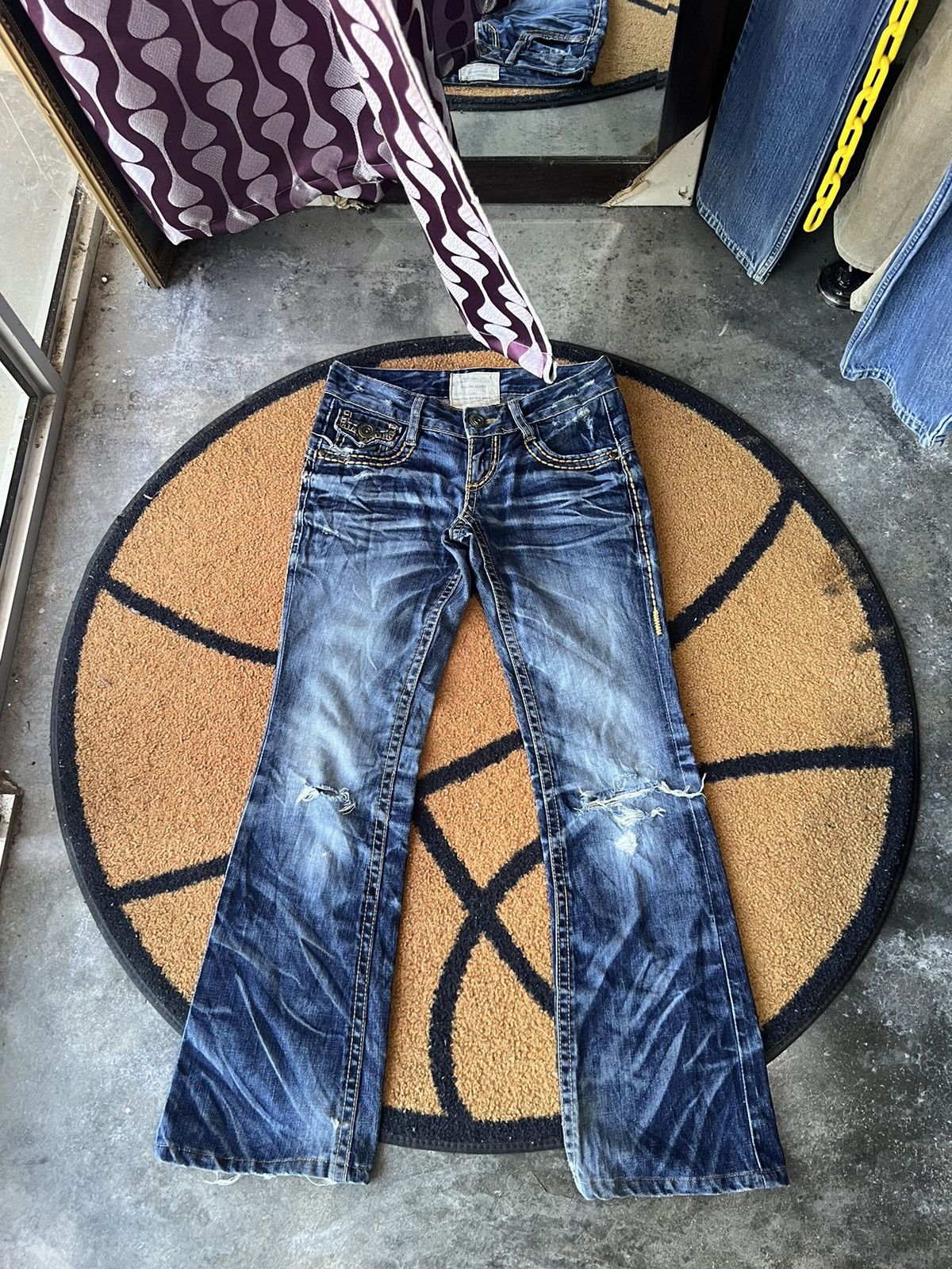 Other 🔥Rare Lolita Jeans Flared Distressed Denim Size 29" - 1 Thumbnail
