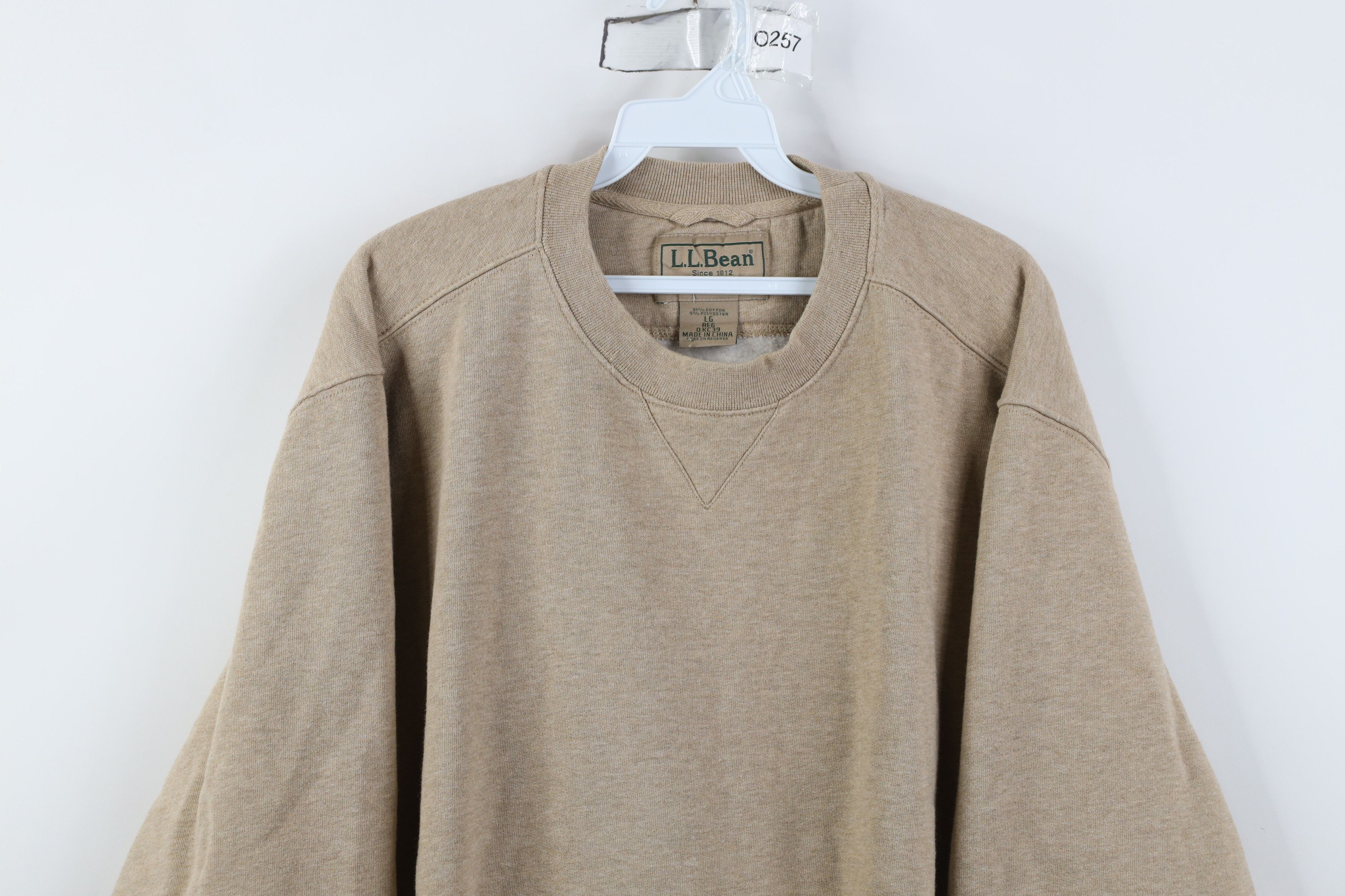 L.L. Bean Vintage 90s Y2K LL Bean Heavy Crewneck Sweatshirt Beige Tan Size US L / EU 52-54 / 3 - 2 Thumbnail