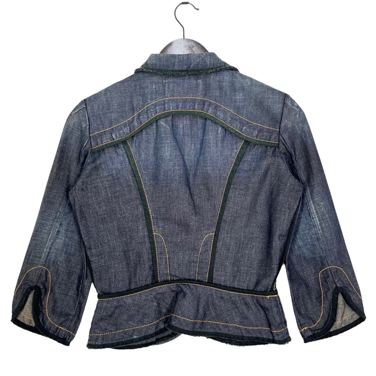 Designer × Moschino Moschino Jeans Denim Distressed Shorts Blazer Jacket Size S / US 4 / IT 40 - 11 Thumbnail