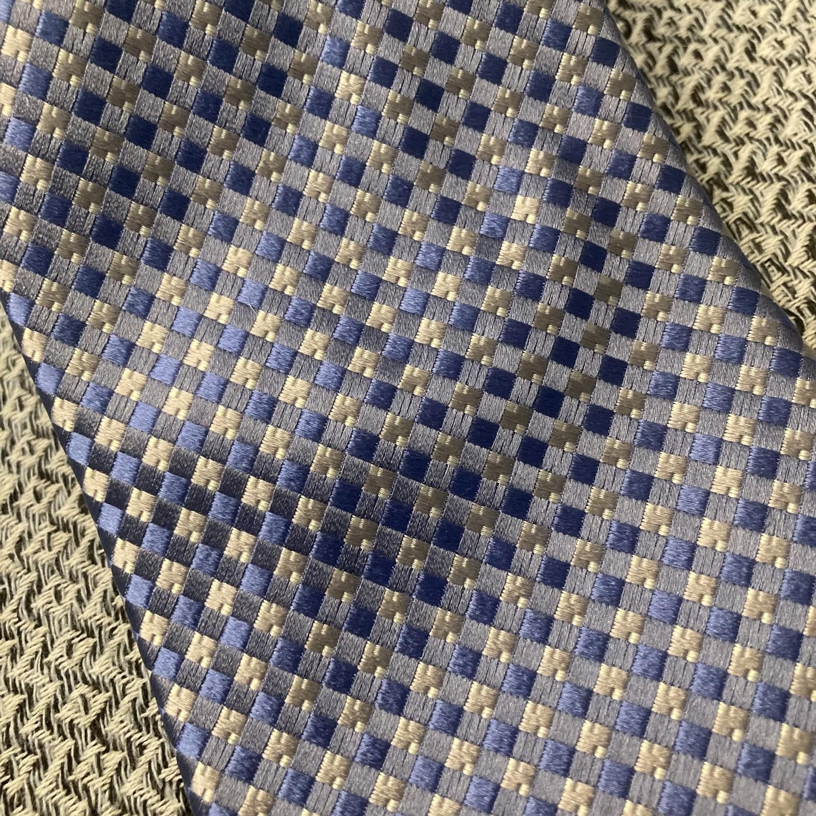 Van Heusen Van Heusen Blue Checkered Silk Tie 57/3.5 Size ONE SIZE - 2 Thumbnail