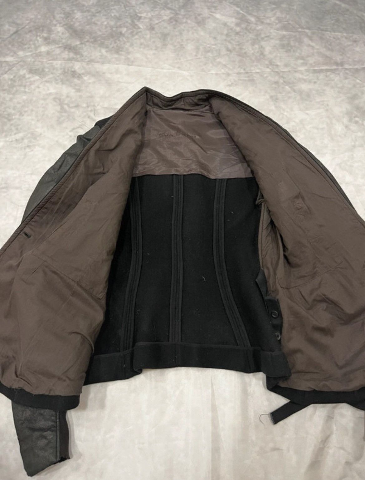 Rick Owens Rick Owens Avant Garde Wool & Leather Sleeve Jacket Size M / US 6-8 / IT 42-44 - 13 Thumbnail