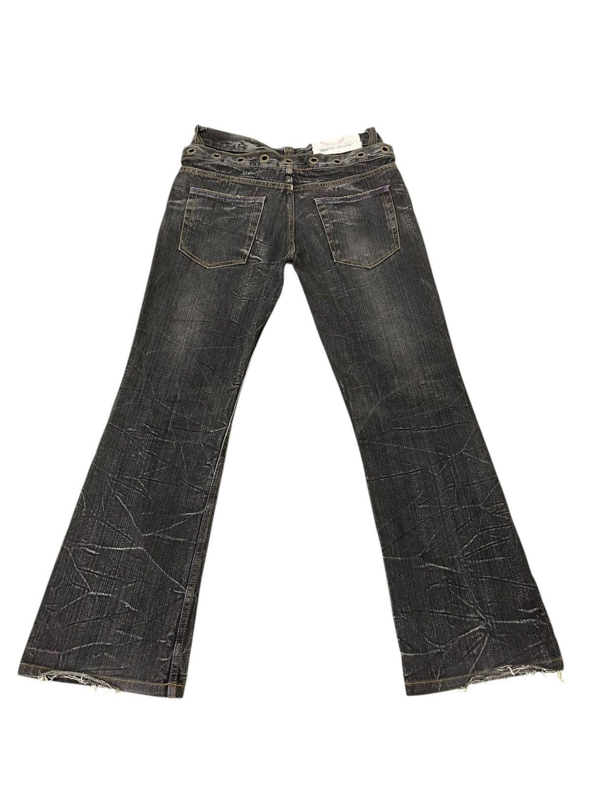 Japanese Brand Double Waist Flare Jeans Antful Distress Boot Cut 8🟦 Size US 31 - 11 Thumbnail