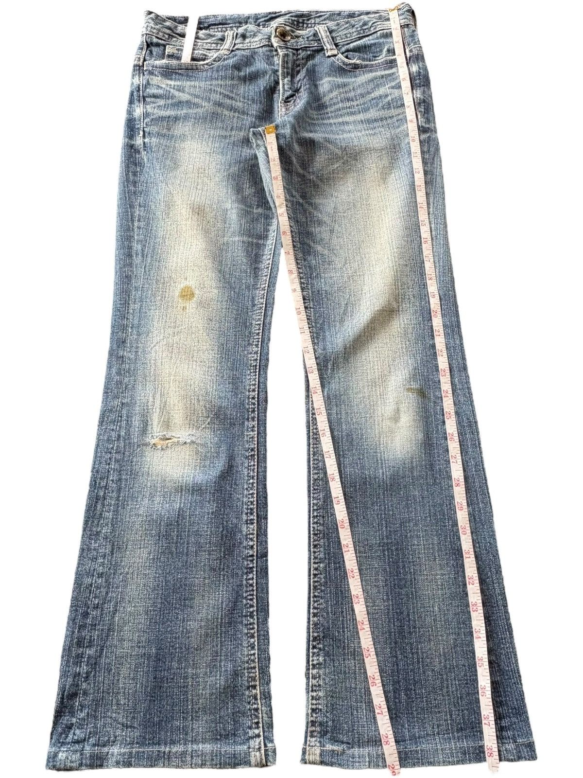 Hysteric Glamour Vintage Japanese Brand Mud Wash Distress Flare Jeans Size 30" / US 8 / IT 44 - 7 Thumbnail