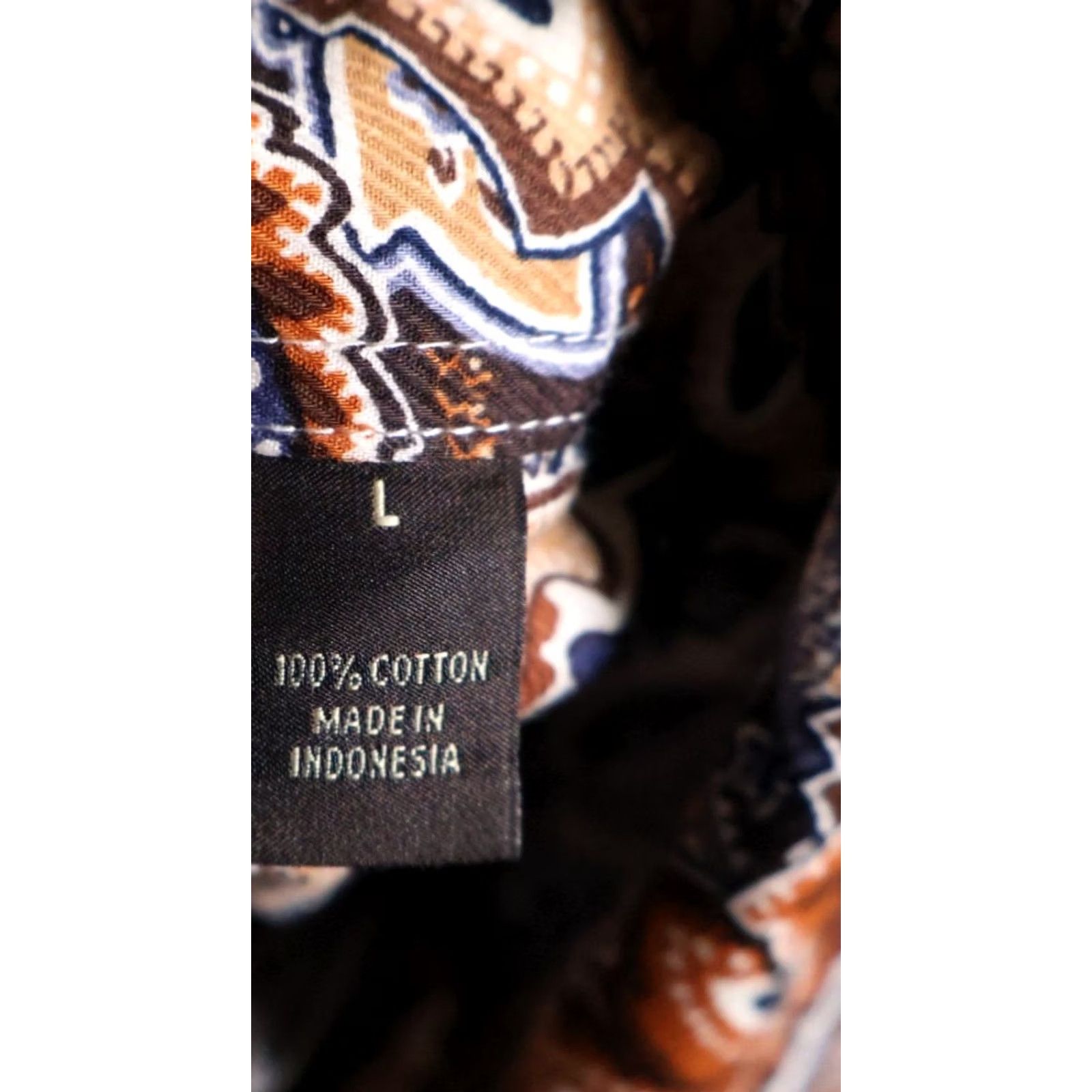 Tasso Elba Tasso Elba Paisley Shirt Men's Large Brown Blue Tapestry Boho Hippie Cotton Size US L / EU 52-54 / 3 - 4 Thumbnail