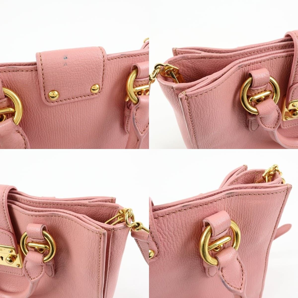 Miu Miu Miu Miu Madras Leather Shoulder Bag Pink Size ONE SIZE - 6 Thumbnail