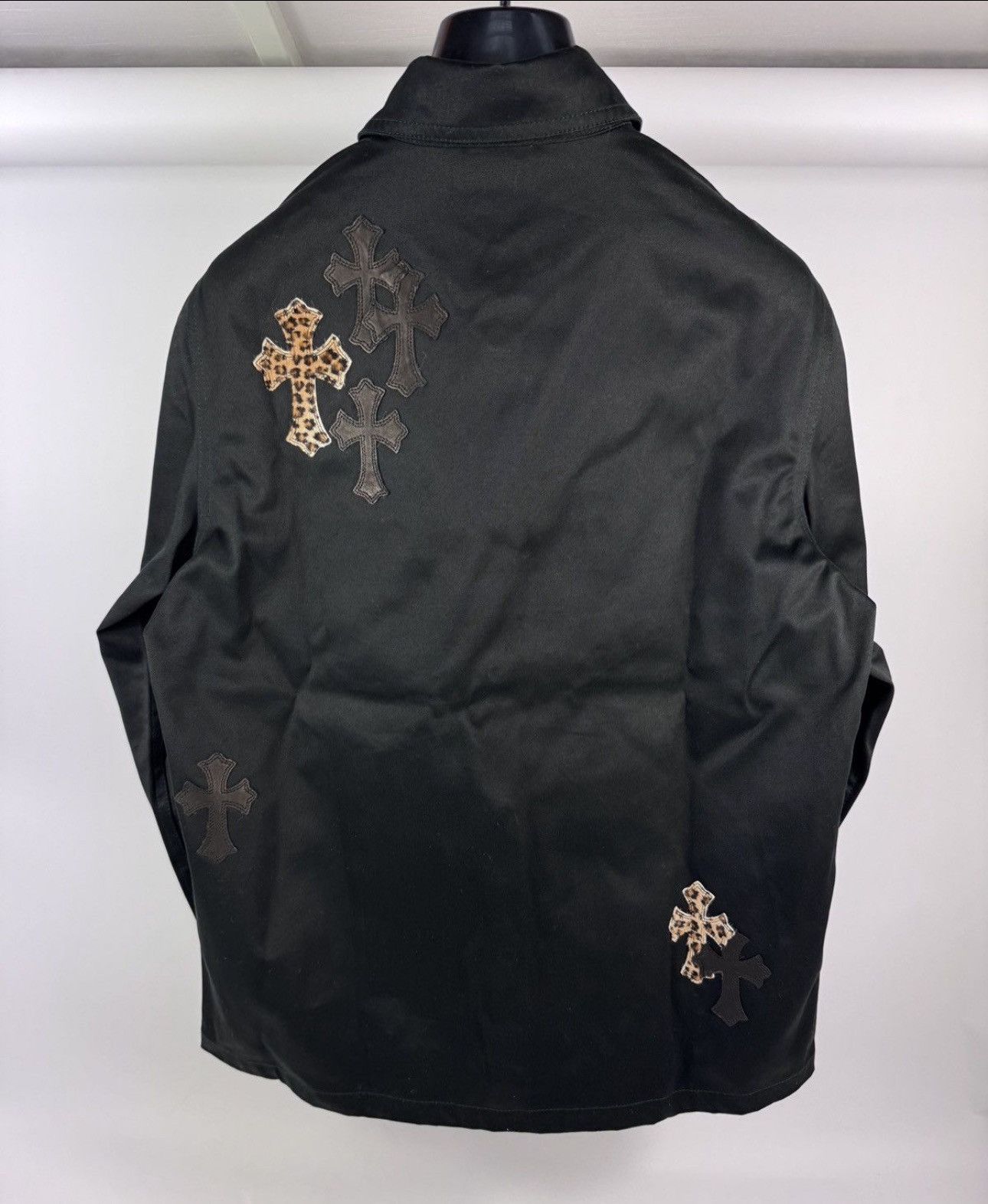 Chrome Hearts LEATHER CHEETAH CROSS PATCH SHIRT Size US M / EU 48-50 / 2 - 2 Thumbnail