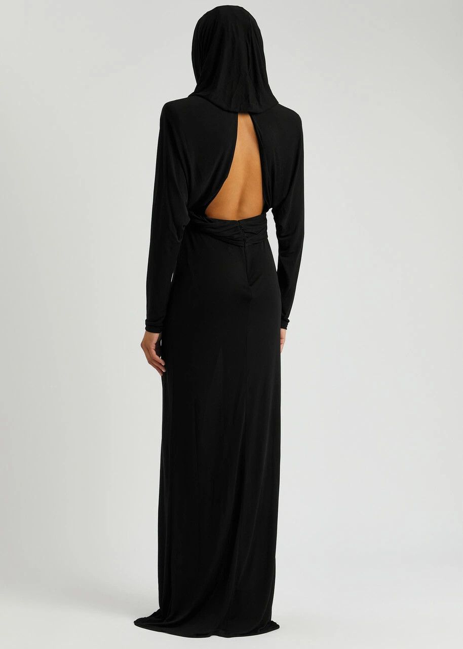 Saint Laurent Paris o1y0126 Maxi Dress in Black Size XS / US 0-2 / IT 36-38 - 5 Thumbnail
