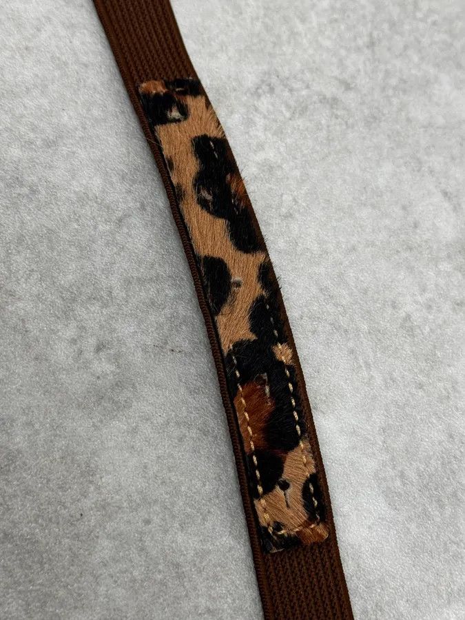 Dolce & Gabbana 2000s Dolce & Gabbana Brown Fur Effect Leopard Leather Belt Size ONE SIZE - 5 Thumbnail