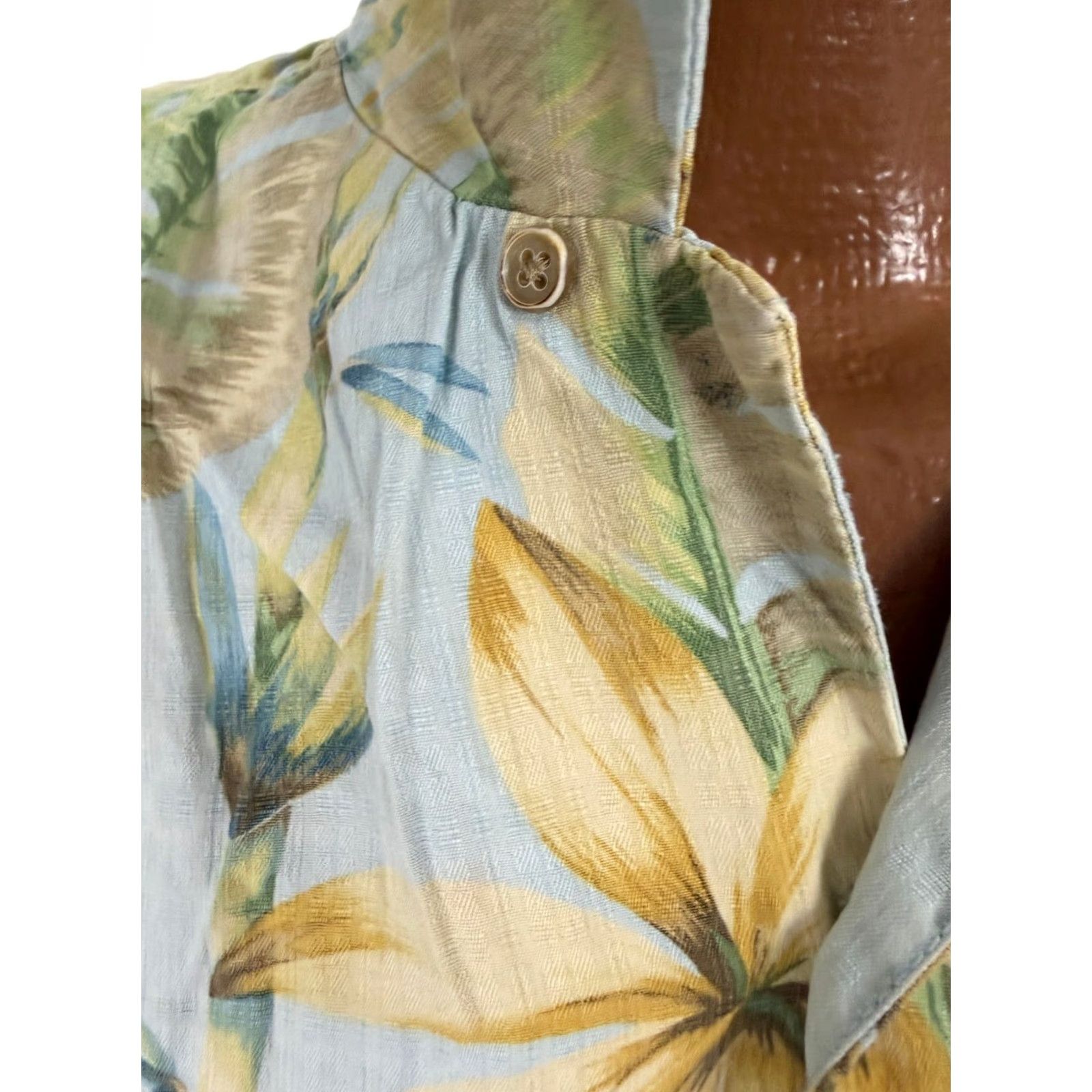 Tommy Bahama Tommy Bahama Shirt Men Large Silk Hawaiian Bamboo Floral Leaf Camp Collar Aloha Shirt Size US L / EU 52-54 / 3 - 5 Thumbnail