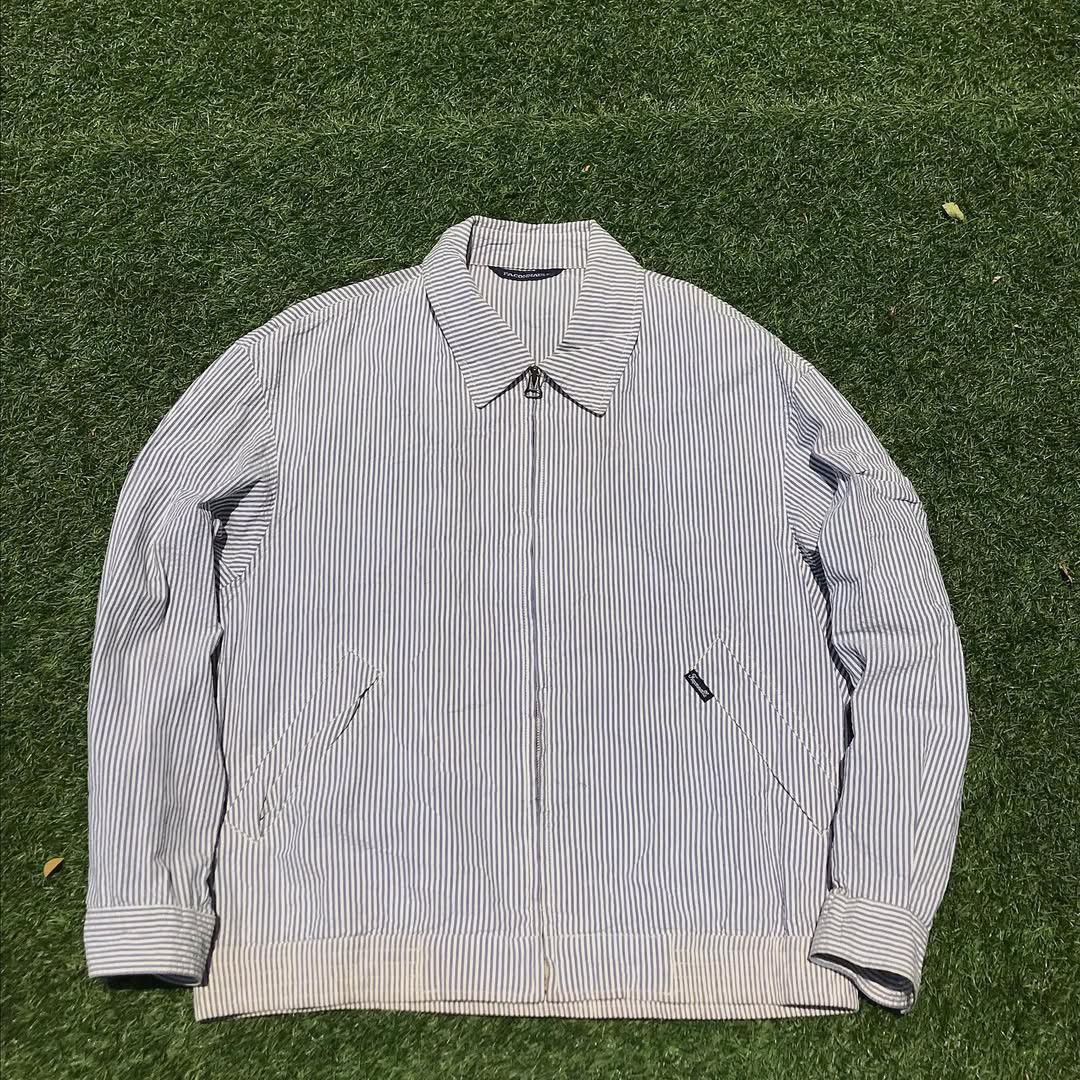 Faconnable × Vintage Facconable French Stripe Down Work Casual Jacket zipper riri Size US L / EU 52-54 / 3 - 7 Thumbnail