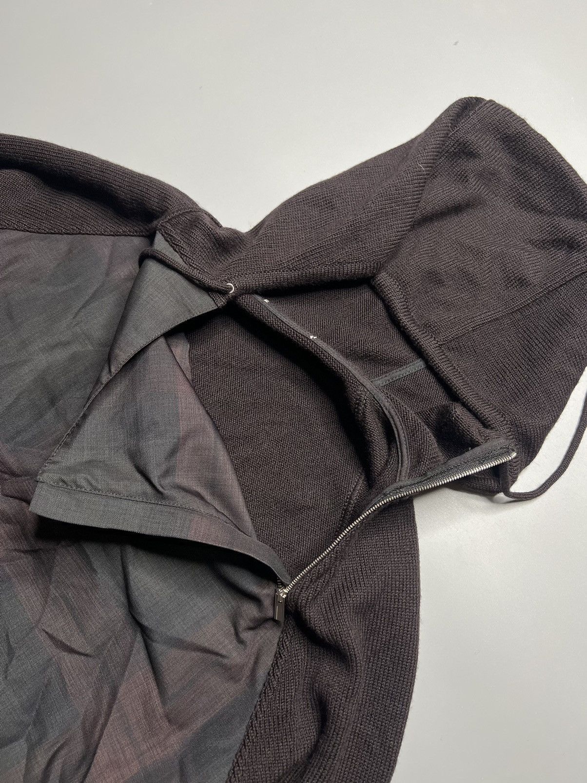Hermes Hermes Assymetrical Neck Zip Wool Poly Technical Knit Hoodie Size US XL / EU 56 / 4 - 10 Thumbnail