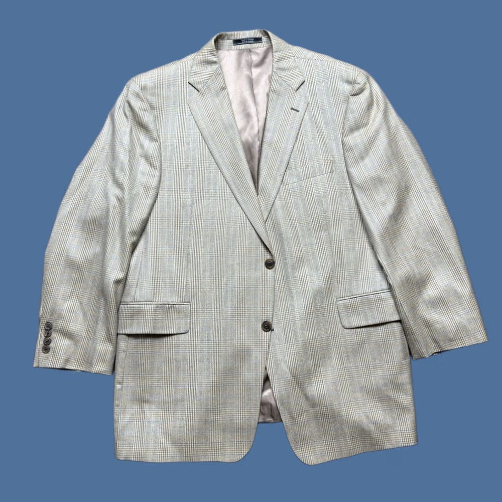 Vintage Arnold Brant 100% Cashmere Blazer Windowpane Striped Sport Coat - 46R Mens Jacket Size 46R - 1 Thumbnail