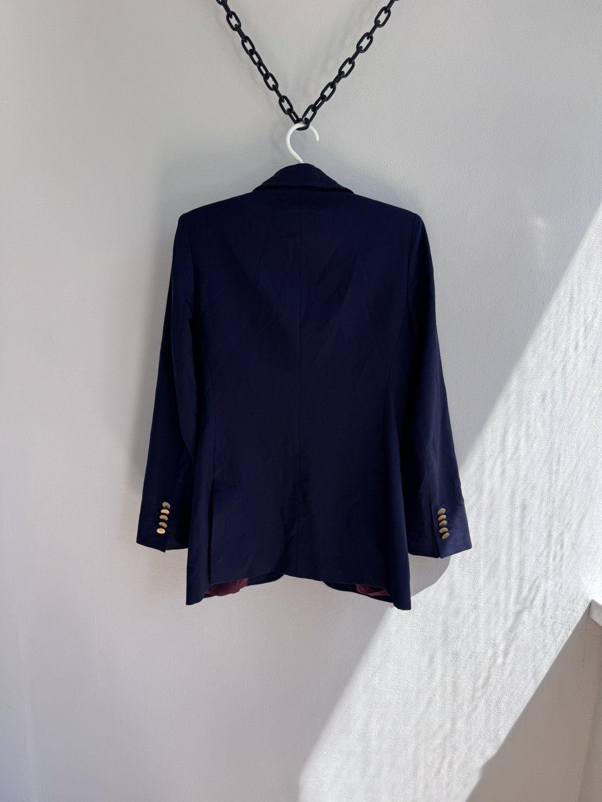 Gucci Gucci Womens Wool Blazer Navy Blue Luxury Avant Garde Solid Size S / US 4 / IT 40 - 15 Thumbnail