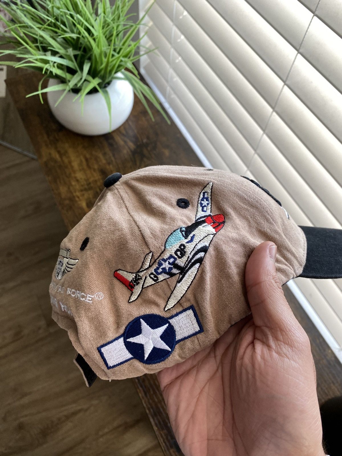 Vintage US Military P-51 Mustang Fighter Jet Plane Hat Size ONE SIZE - 5 Thumbnail