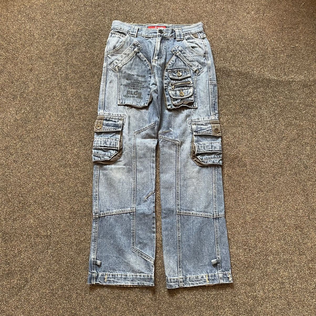 Vintage Y2K Baggy Cargo Pants Multi Pocket Distressed Skate Vintage Size 32" / US 10 / IT 46 - 1 Thumbnail