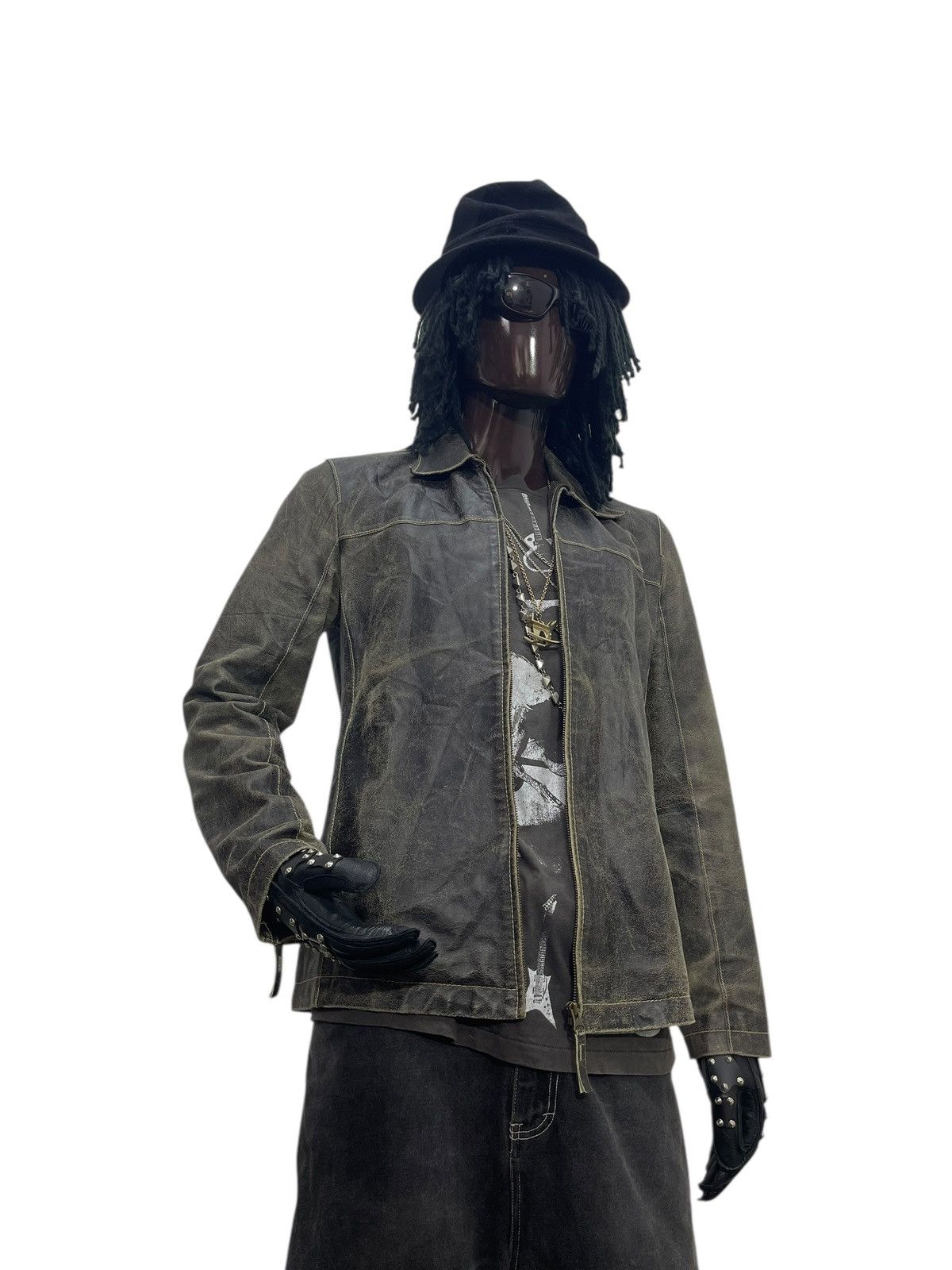 Japanese Brand Blistered Leather Jacket Admix Japan Cowhide Slim 7🟩0 Size US M / EU 48-50 / 2 - 2 Thumbnail