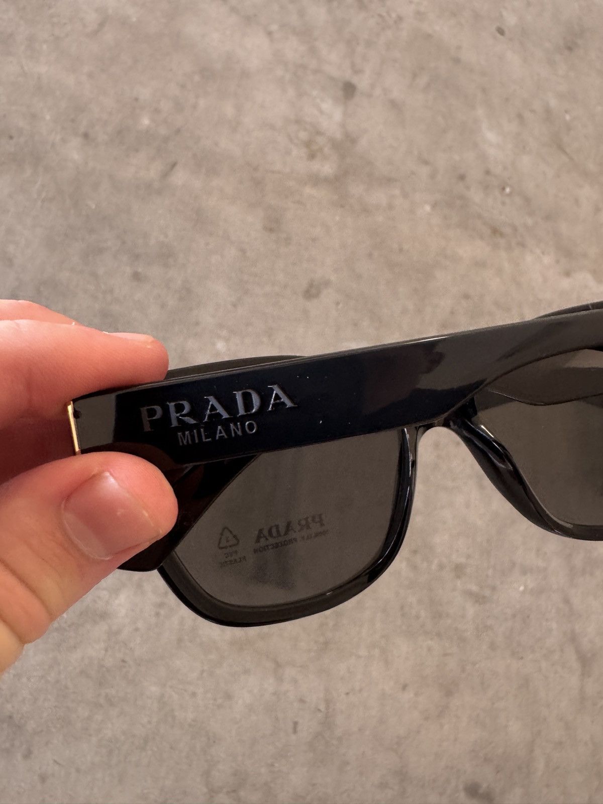 Prada Prada Milano Made in Italy Black Sun Glasses Size ONE SIZE - 3 Thumbnail