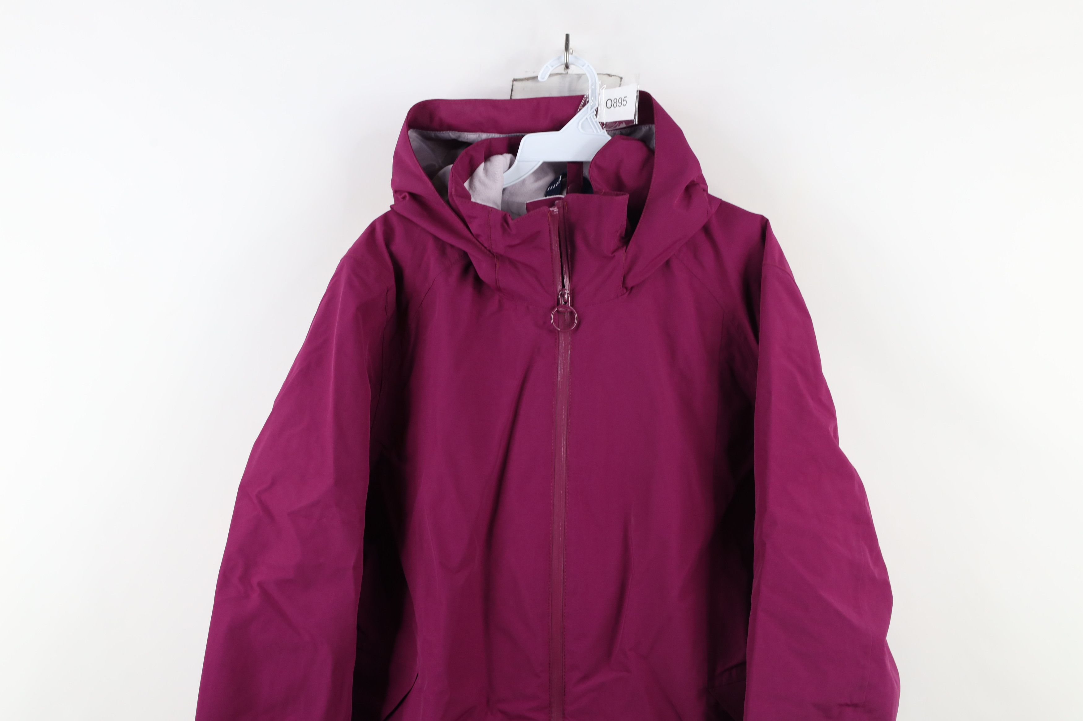 Lands' End × Vintage Lands End Waterproof Full Zip Hooded Rain Jacket Coat Purple Size XL / US 12-14 / IT 48-50 - 2 Thumbnail