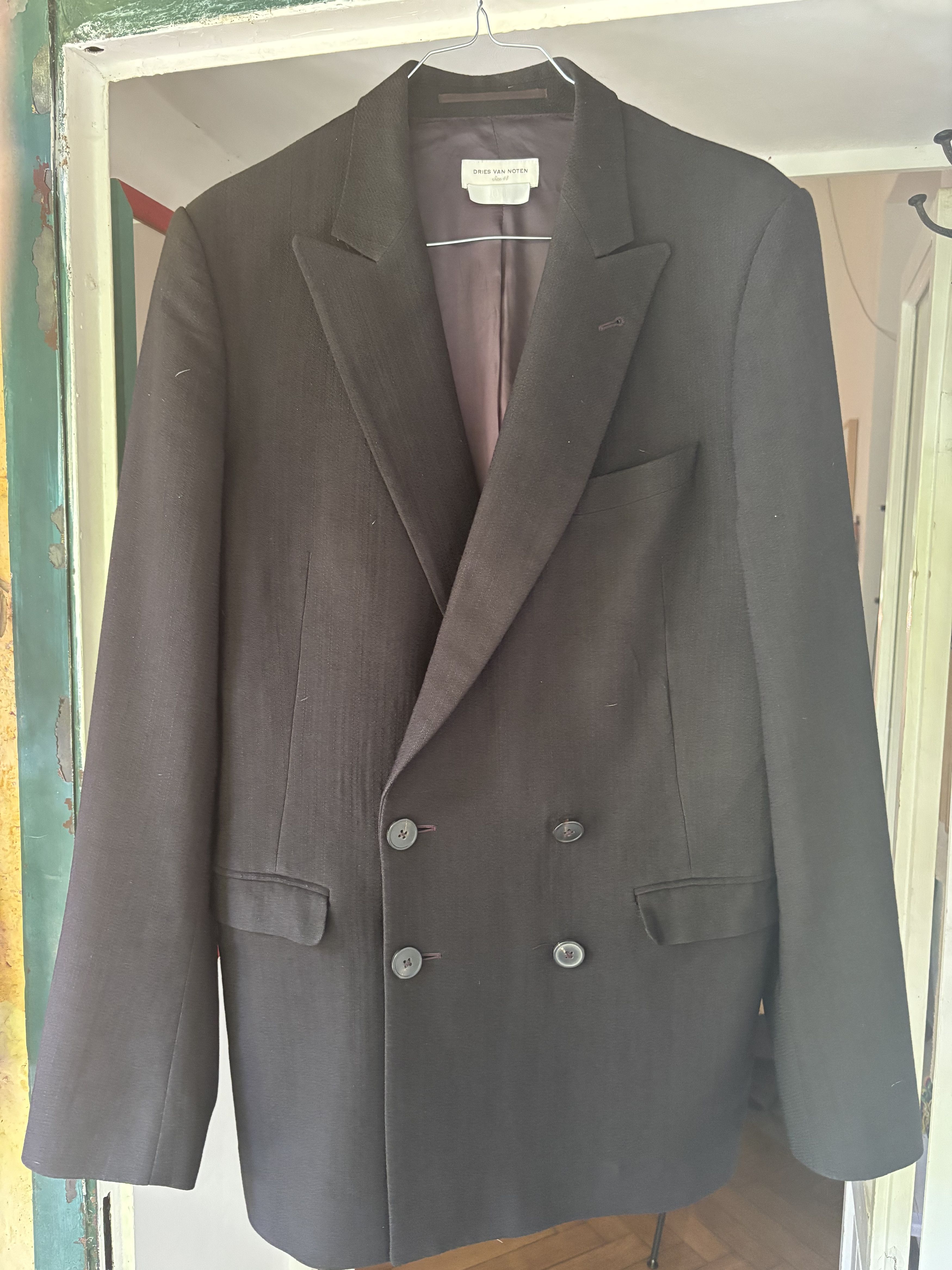 Dries Van Noten Dries Van Noten Double-Breasted Blazer – Wool & Paper Blend Size 48R - 1 Thumbnail