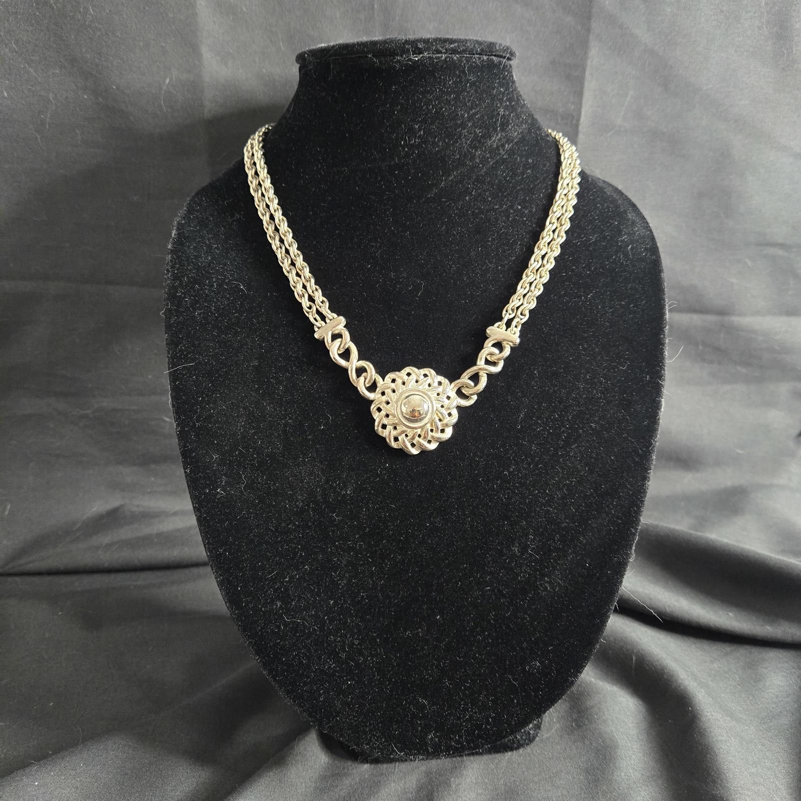 Givenchy Givenchy Necklace Silver Tone Multi Chain Medallion Vintage Size ONE SIZE - 1 Thumbnail