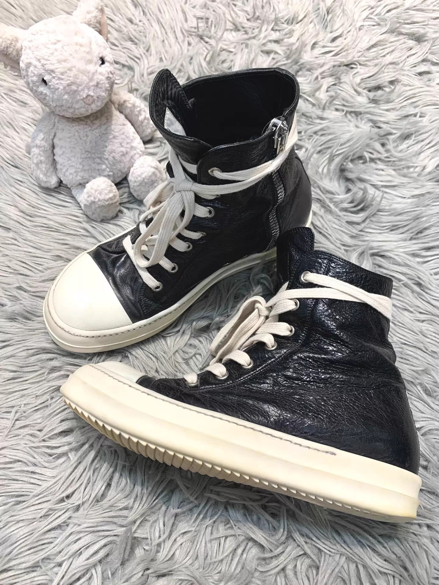 Rick Owens Rick Owens 17ss Mainline Distressed Wrinkled Leath HT Men's Size US 6.5 / EU 39-40 - 2 Thumbnail