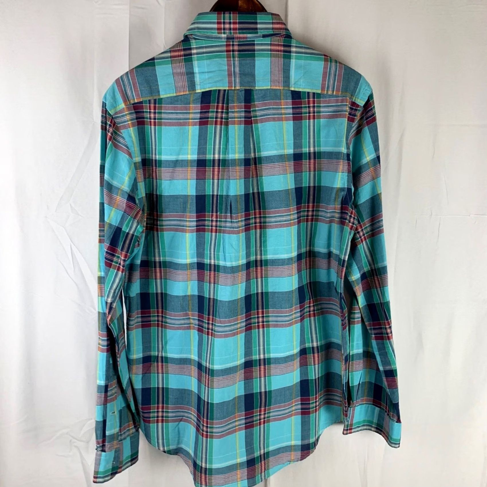 Ralph Lauren Ralph Lauren Button-Down Shirt Men Medium Turquoise Plaid Custom Fit Long Sleeve Shirt Size US M / EU 48-50 / 2 - 6 Thumbnail