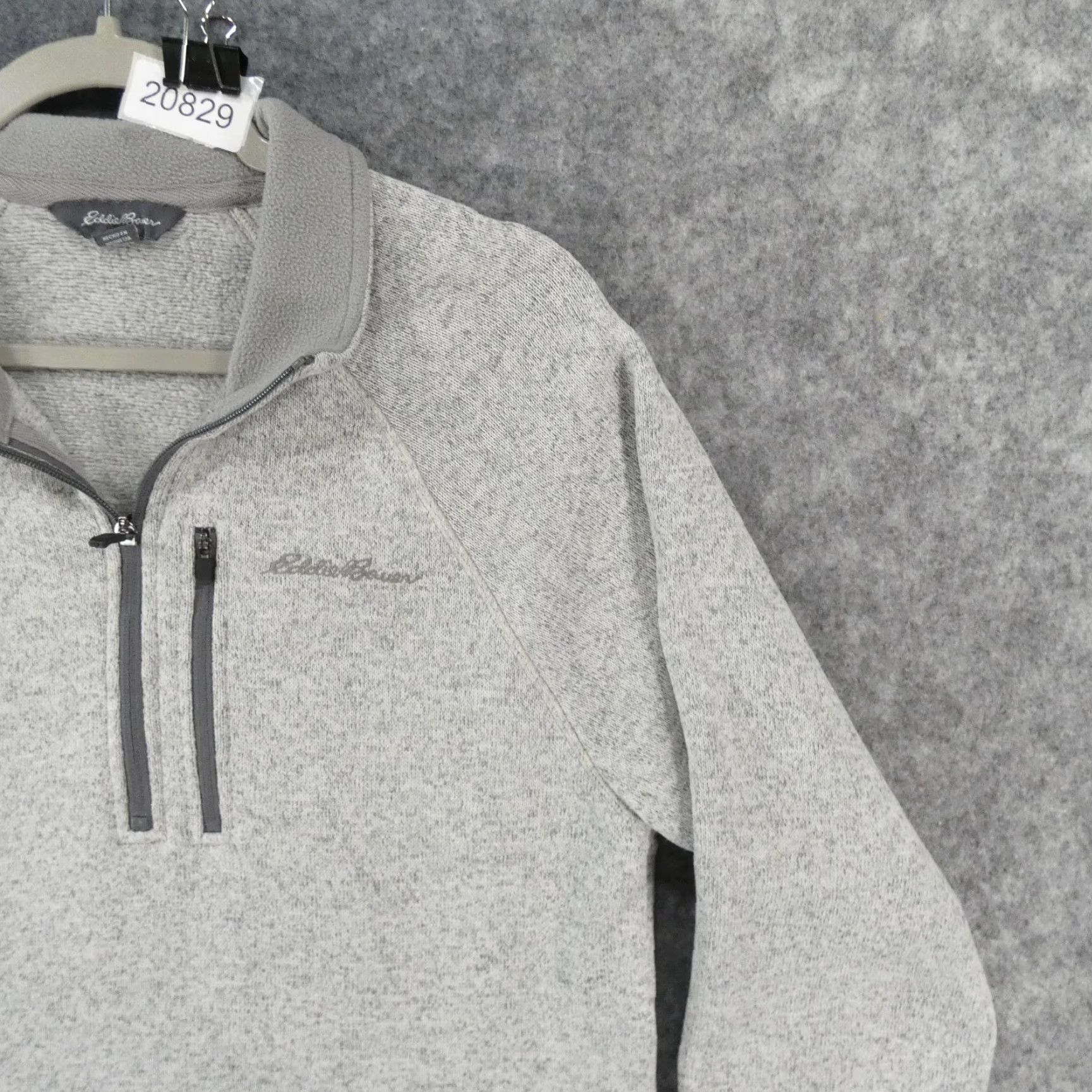 Eddie Bauer Eddie Bauer Sweater Mens Large Long Sleeve Fleece Pullover 1/4 Zip Light Gray Size US L / EU 52-54 / 3 - 6 Thumbnail