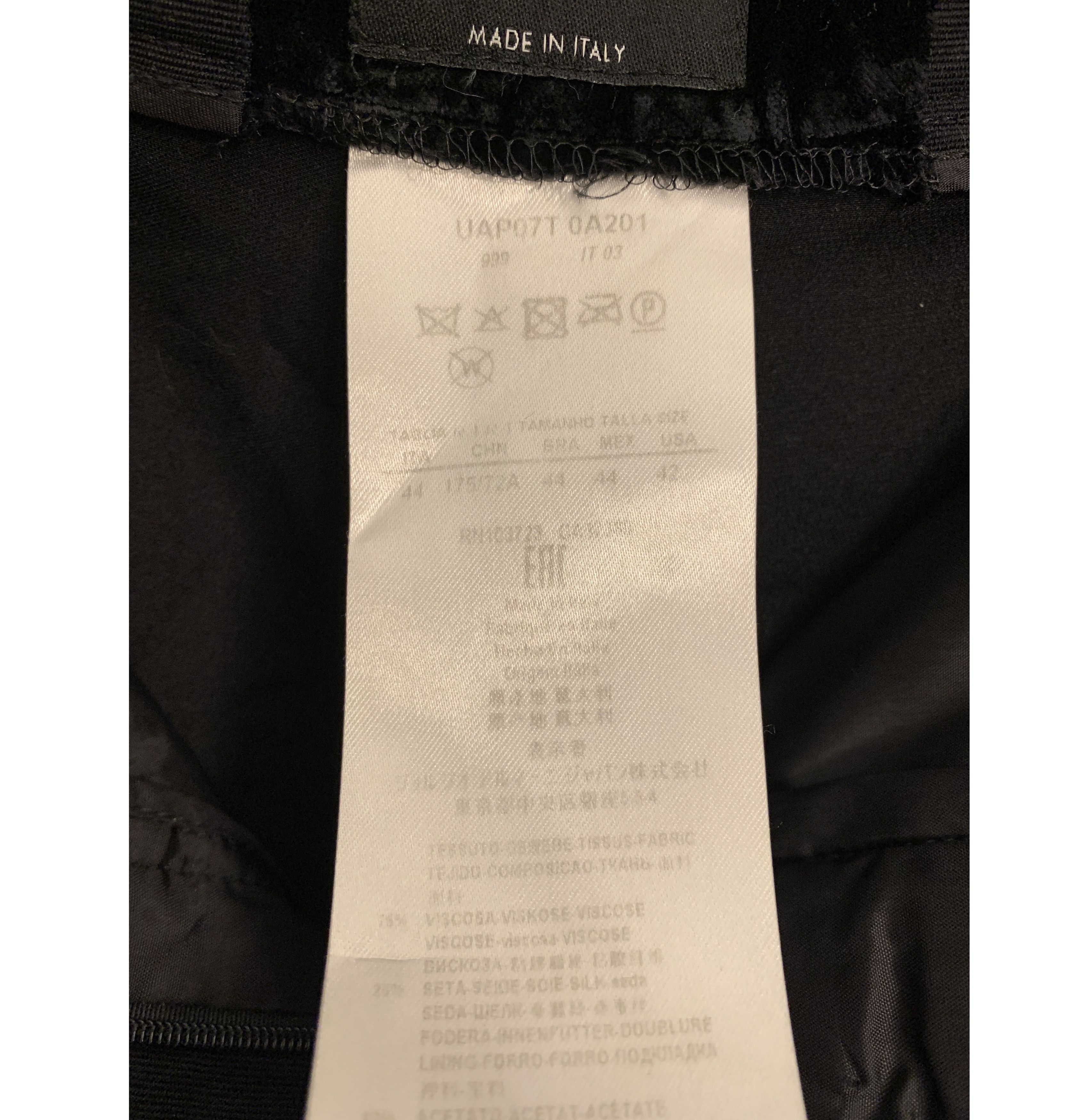 Giorgio Armani Vintage Black Crushed Velvet Silk Viscose Sweatpants Size 36" / US 14 / IT 50 - 4 Thumbnail