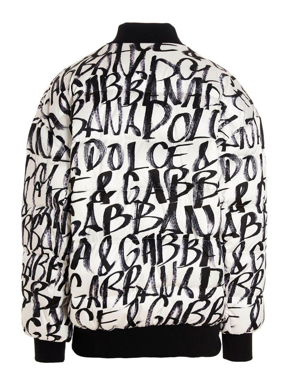 Dolce & Gabbana o1y0125 Bomber Jacket in White/Black Size US L / EU 52-54 / 3 - 2 Thumbnail