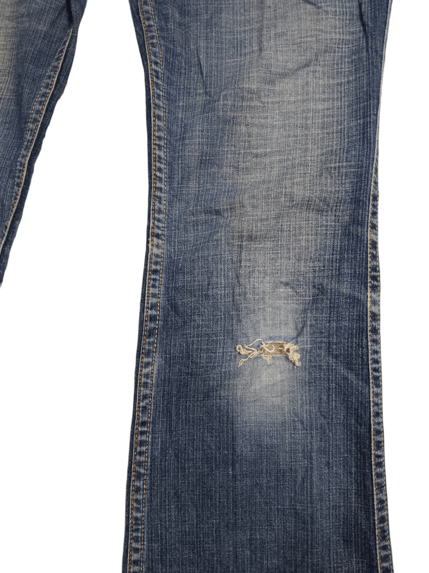 If Six Was Nine Bobson Distressed Stretchable Skinny Flare Bush Denim Size 30" / US 8 / IT 44 - 9 Thumbnail