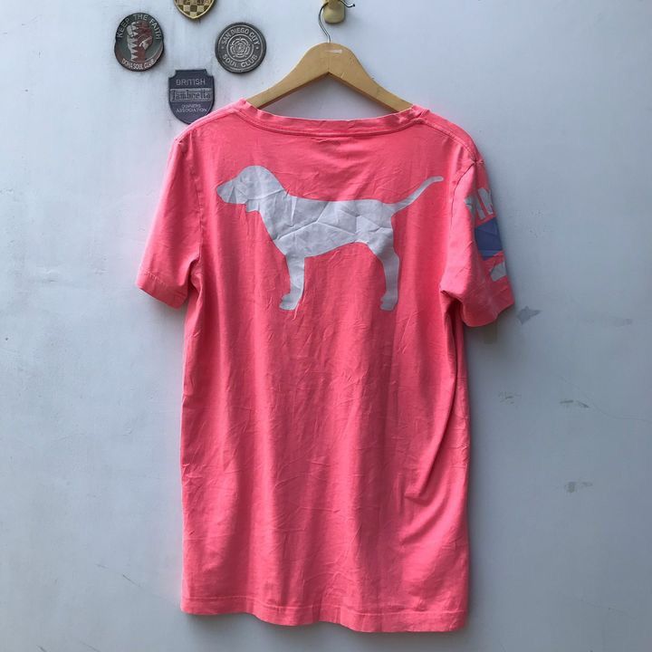 Pink × Victoria's Secret PINK Victoria Secret T shirt Tee. Hot coral color with dog Size S / US 4 / IT 40 - 9 Thumbnail