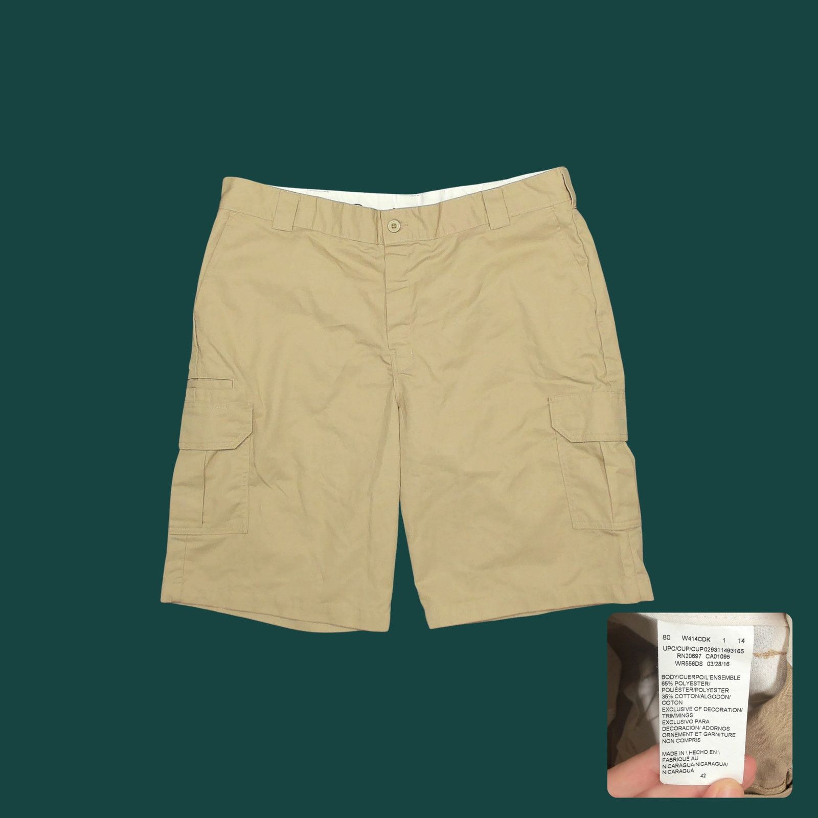 Dickies Dickies Khaki Regular Fit Skater Cargo Shorts Size 42 Size US 42 / EU 58 - 1 Thumbnail