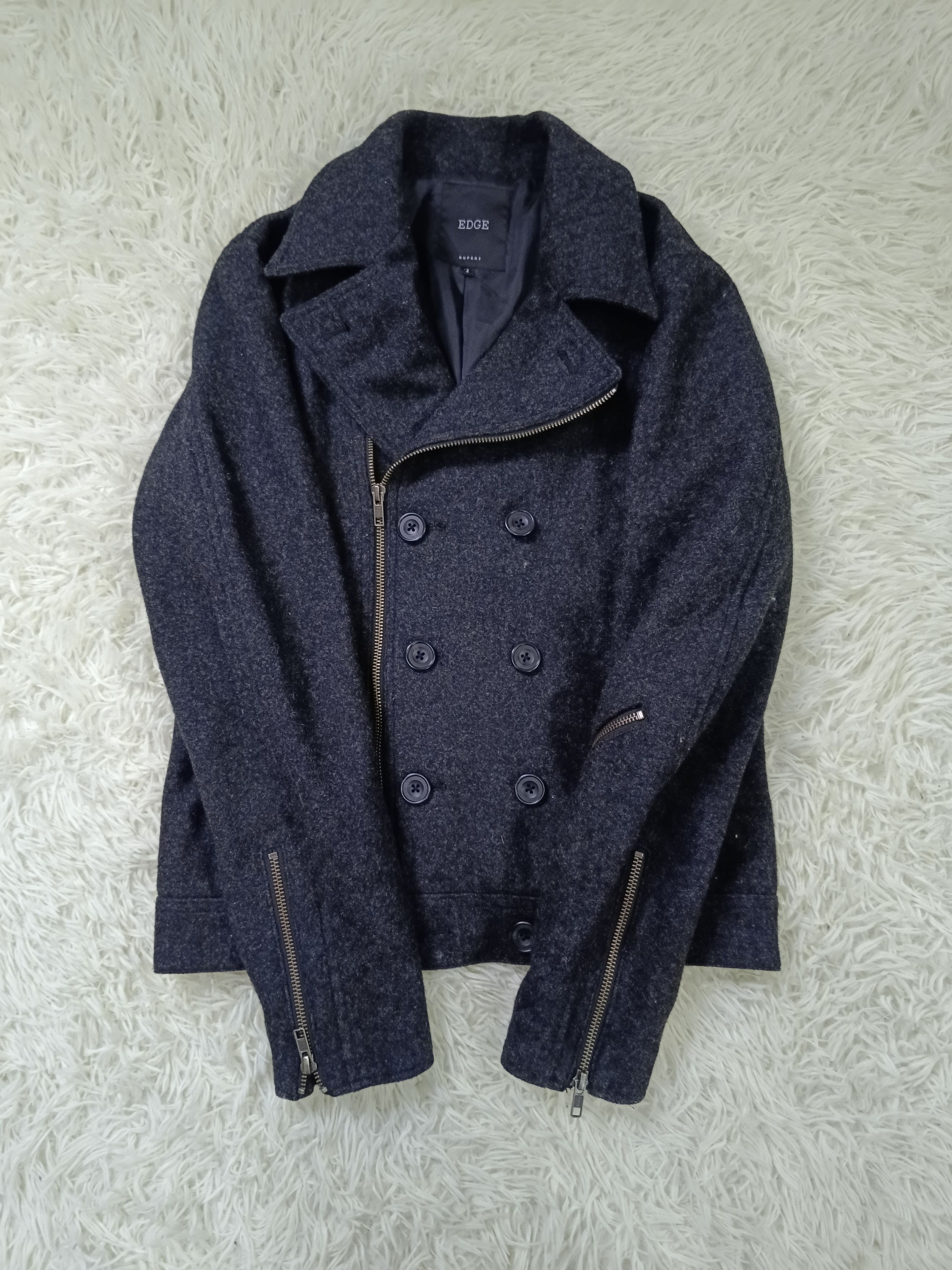 Japanese Brand EDGE RUPERT DOUBLE COLLER WOOL JACKET Size US S / EU 44-46 / 1 - 2 Thumbnail