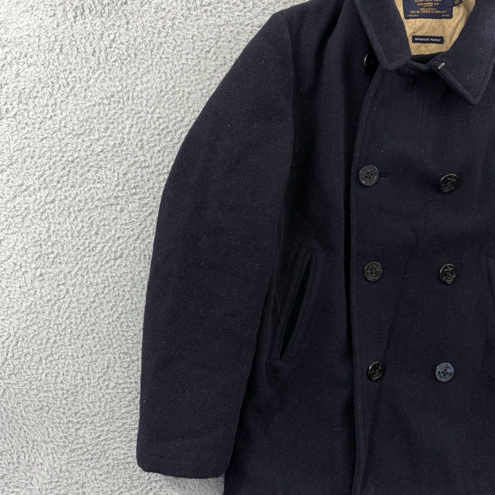 J.Crew J.Crew Bayswater Peacoat Mens Large Stadium Cloth Wool Thinsulate Military Coat Jacket/Coat Size US L / EU 52-54 / 3 - 4 Thumbnail