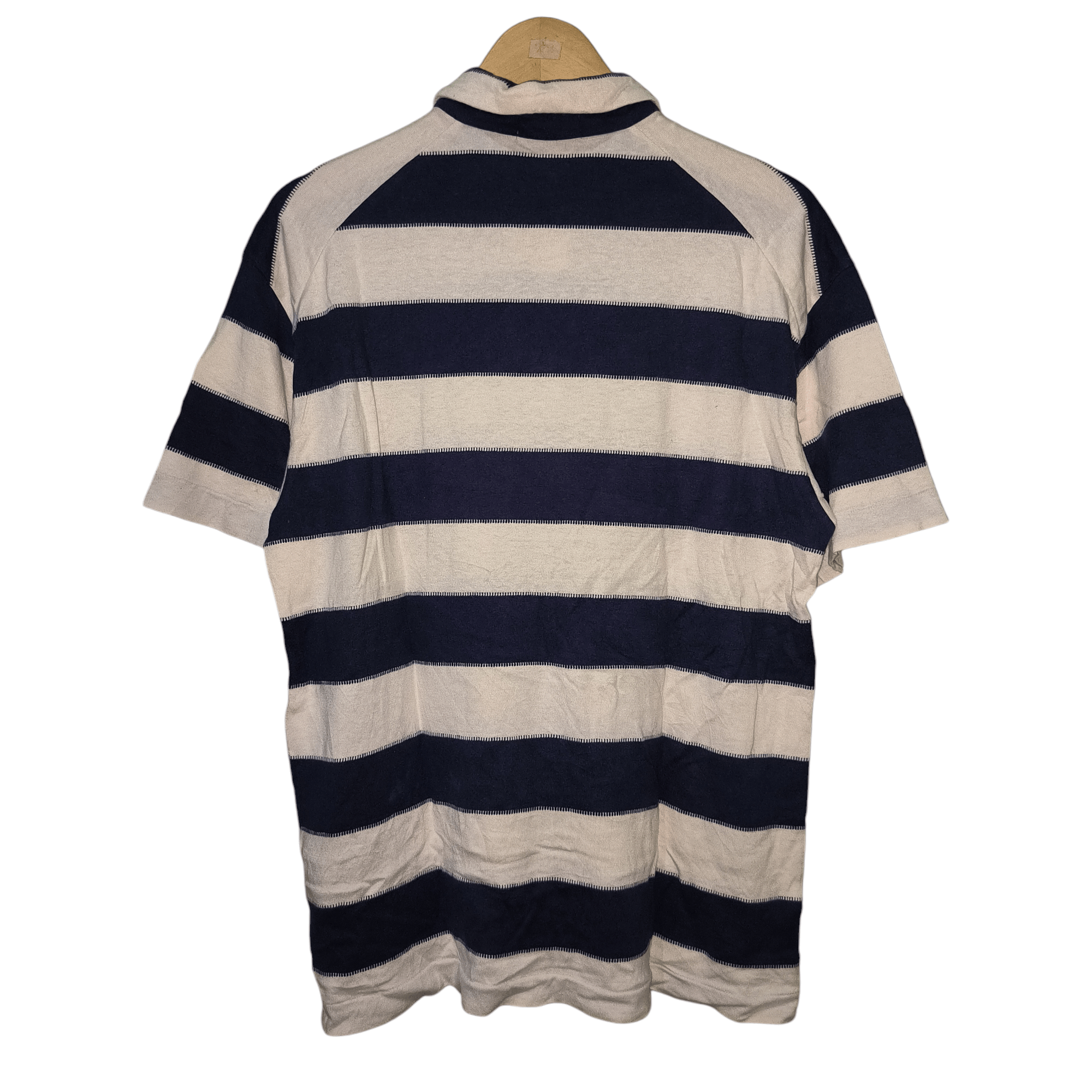 Issey Miyake × Japanese Brand Vintage Issey Miyake Stripe Polo Shirt Size US M / EU 48-50 / 2 - 8 Thumbnail