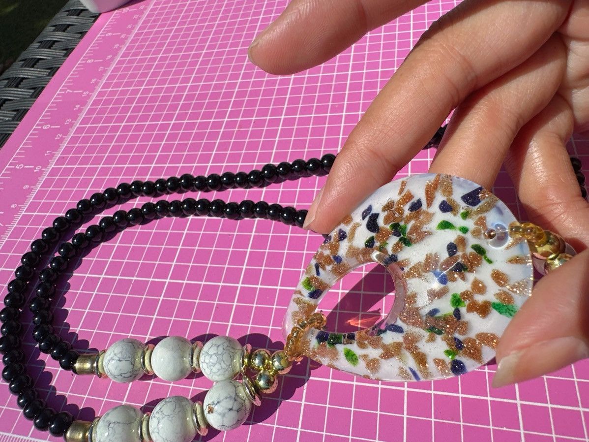 Designer ANN TAYLOR white teardrop pendant sparking long necklace Size ONE SIZE - 8 Thumbnail