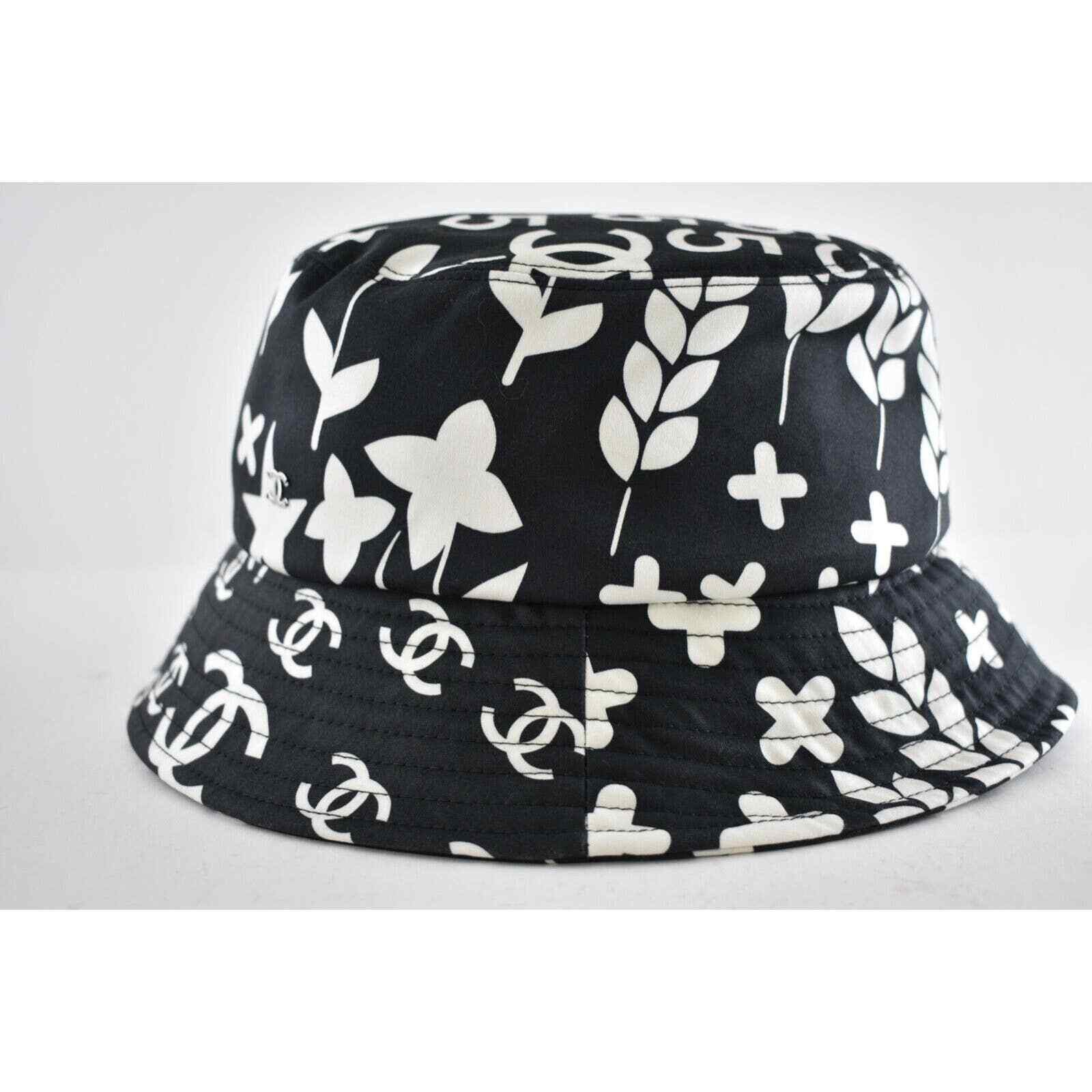 Chanel Chanel Graffiti CC Silver Logo Sun Cloche Bucket Hat L Large Size ONE SIZE - 9 Thumbnail