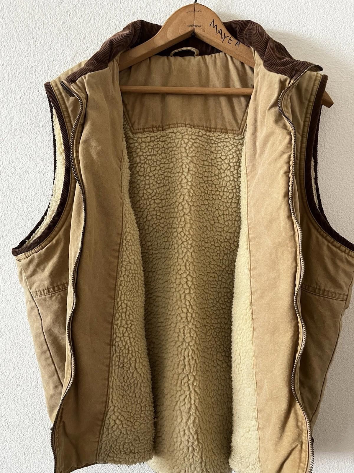 Wrangler VTG Wrangler Hero Canvas Sherpa Vest Mens 2XL Brown Lined Size US XXL / EU 58 / 5 - 3 Thumbnail