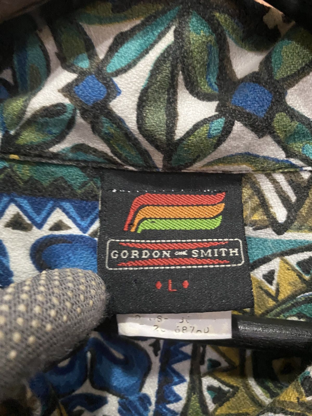 Other Vintage Gordon & Smith Bark Cloth Abstract Tile Print Shirt Size US L / EU 52-54 / 3 - 5 Thumbnail